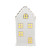 Ceramic House Ornament - White - LED Warm White - H15cm