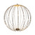 Gold Wire Hanging Globe with LED Lights & 6Hr Timer - Warm White - 50cm