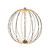 Gold Wire Hanging Globe with LED Lights & 6Hr Timer - Warm White - 40cm