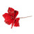 Velvet Poinsettia with Glitter edge 24cm Red