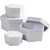 Hexagonal Boxes, white, H: 4+5+6+7 cm, D: 6,5+8+10+12 cm, 4 pc/ 1 set
