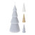 Candle Xmas Tree 3 Assorted Colours White/Grey/Ivory 7x21cm