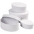 Oval Boxes, white, H: 4+5+6+7 cm, L: 10+12+14+16 cm, 4 pc/ 1 set