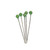 4Cm Rdn Head.Apple Grn Prl Pins X144 (10)