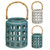 Lantern With Cut Outs, Porcelain, Size: 16X16X20Cm, 2 Asst Colours: White And Bl