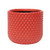 Painted Red Pot with Debossed Dots - Stoneware (17x15cm)