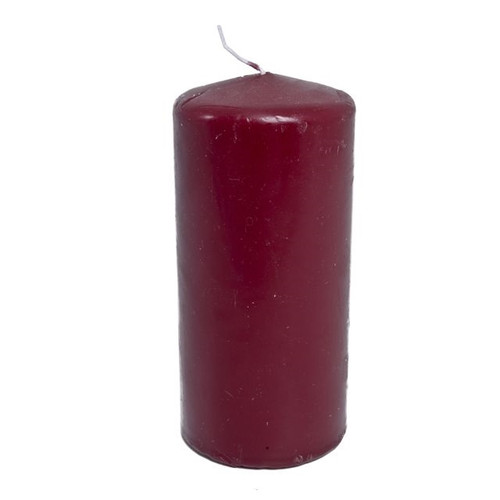 Dark Red Pillar Candle Country Baskets