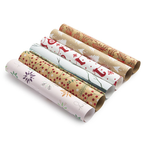 East Majik Set of 2 Festive Craft Wrapping Paper Gift Wrap for