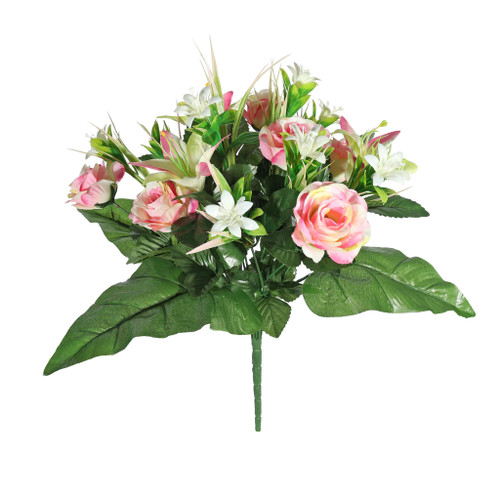 Pembroke Rose Starflower Mixed Posy - Pink | Artificial Flower Bundles ...