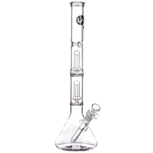 LA Pipes 14” Double Showerhead Perc Beaker Bong