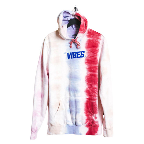 VIBES Vibe Tribe Striped Tie Dye Hoodie