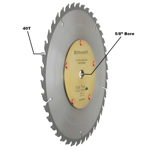10" Micro-Kerf 40T x 1/16" Table Saw Blade MK1040625