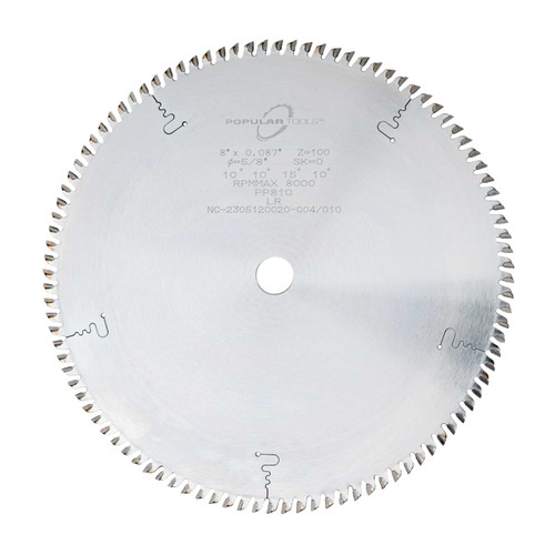 10" x 100T LR, Plastic Cutting Saw Blade, Popular Tools PP1010