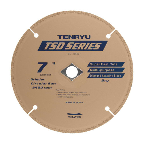 7" Diamond Abrasive, Super Diamond Cutoff Blade, Tenryu TSD-180D