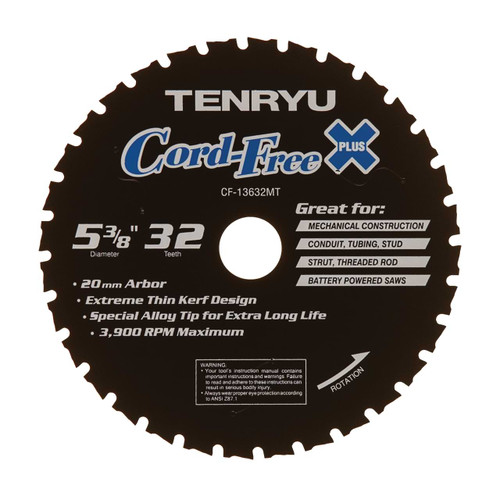 5-3/8" X 32T TCG, PLUS X Metal Series Saw Blade, Tenryu CF-13632MT
