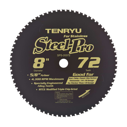 12" X 78T MTCG 10°, Stainless Steel Pro Saw Blade Series, Tenryu SPS-30578