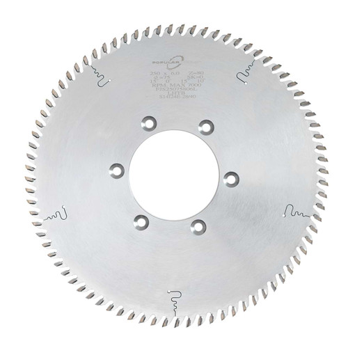 255mm x 80T x 50mmB x 6L/150mm/M6 x 4.0mmK RHTB, Finger Joint Saw Blade, Popular Tools FJS25550804R