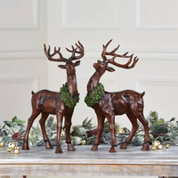 Set of 2 Resin Wood Look Standing Christmas Reindeers 19.2 Inch (48.8 cm) Set of 2 Resin Wood Look Standing Christmas Reindeers 19.2 Inch (48.8 cm)