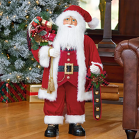 Traditional Standing Fabric Santa 36 Inch (91.5cm) 