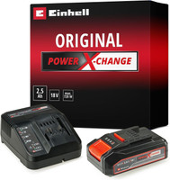 Einhell 18V 2.5Ah Lithium-Ion Battery and Charger Set, Power X-Change Battery Starter Kit