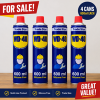 WD-40 Aerosol Lubricant 600ml - 4 PACK