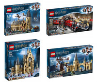 LEGO Harry Potter  2 Set Bundle - Hogwarts Great Hall Castle,  Express Train, Whomping Willow, Castle Clock Tower