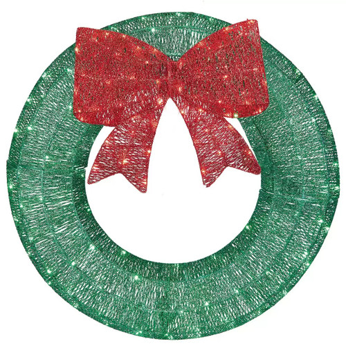 Christmas Wreath Glitter String Extra Large with 150 LED Lights