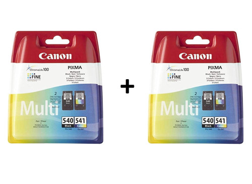 Canon PG-540 CL-541 Original Ink Cartridge Black + Tri-Colour 4 Pack