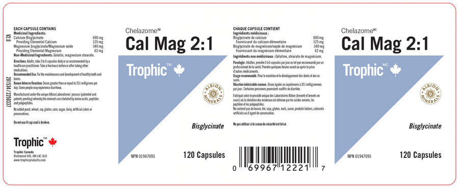 Trophic Chelazome Cal-Mag Bisglycinate Capsules