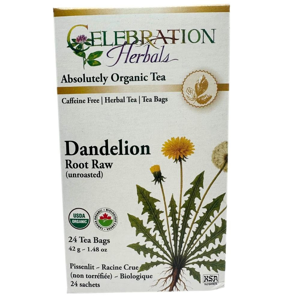 Dandelion Root Raw Herbal Tea - Detox & Digestive Support, 24 Bags