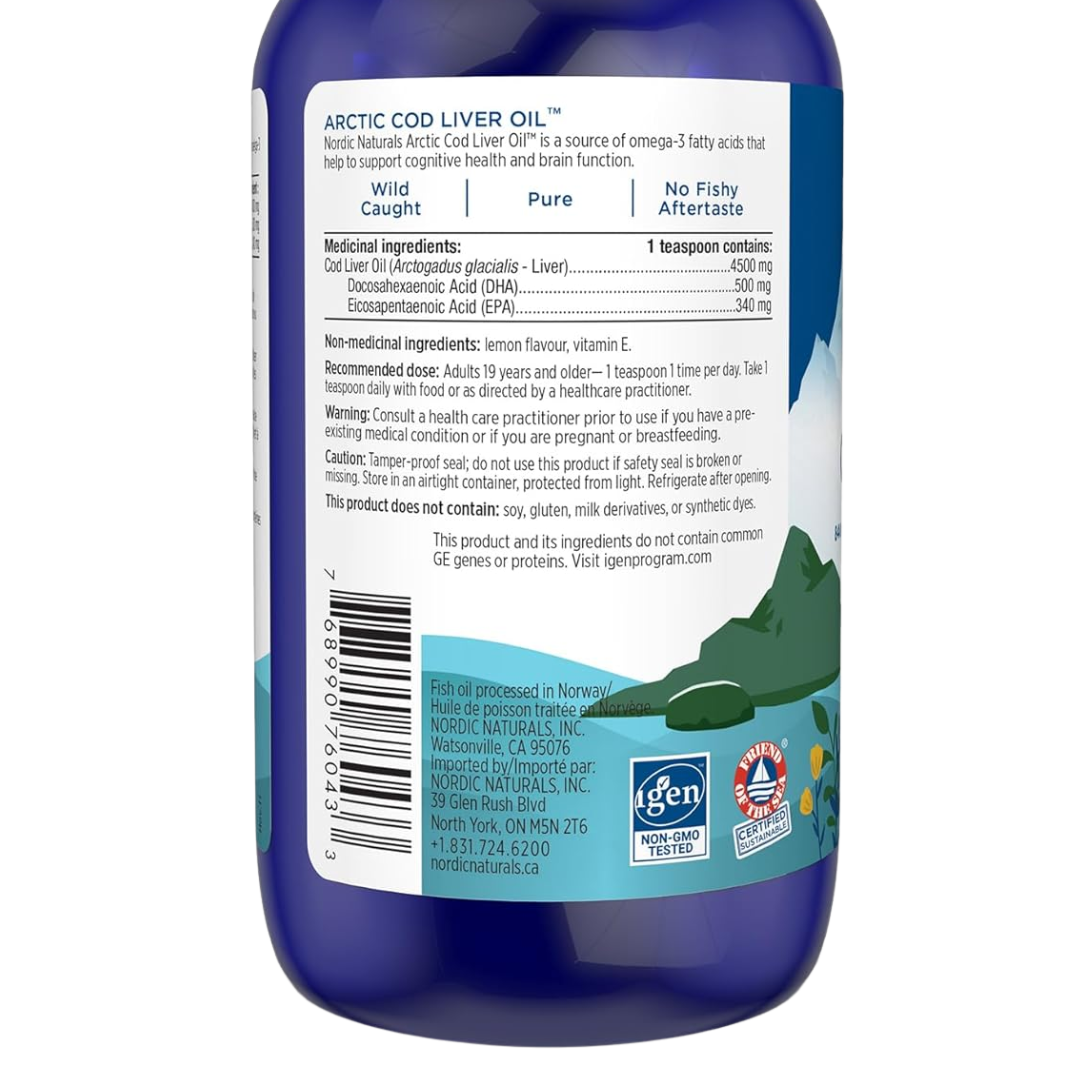 Nordic Naturals Arctic Cod Liver Oil Lemon | 237 ml