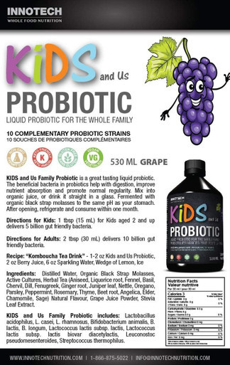Britton Innotech InnoTech Kids & Us Liquid Grape Probiotic - 530 mL