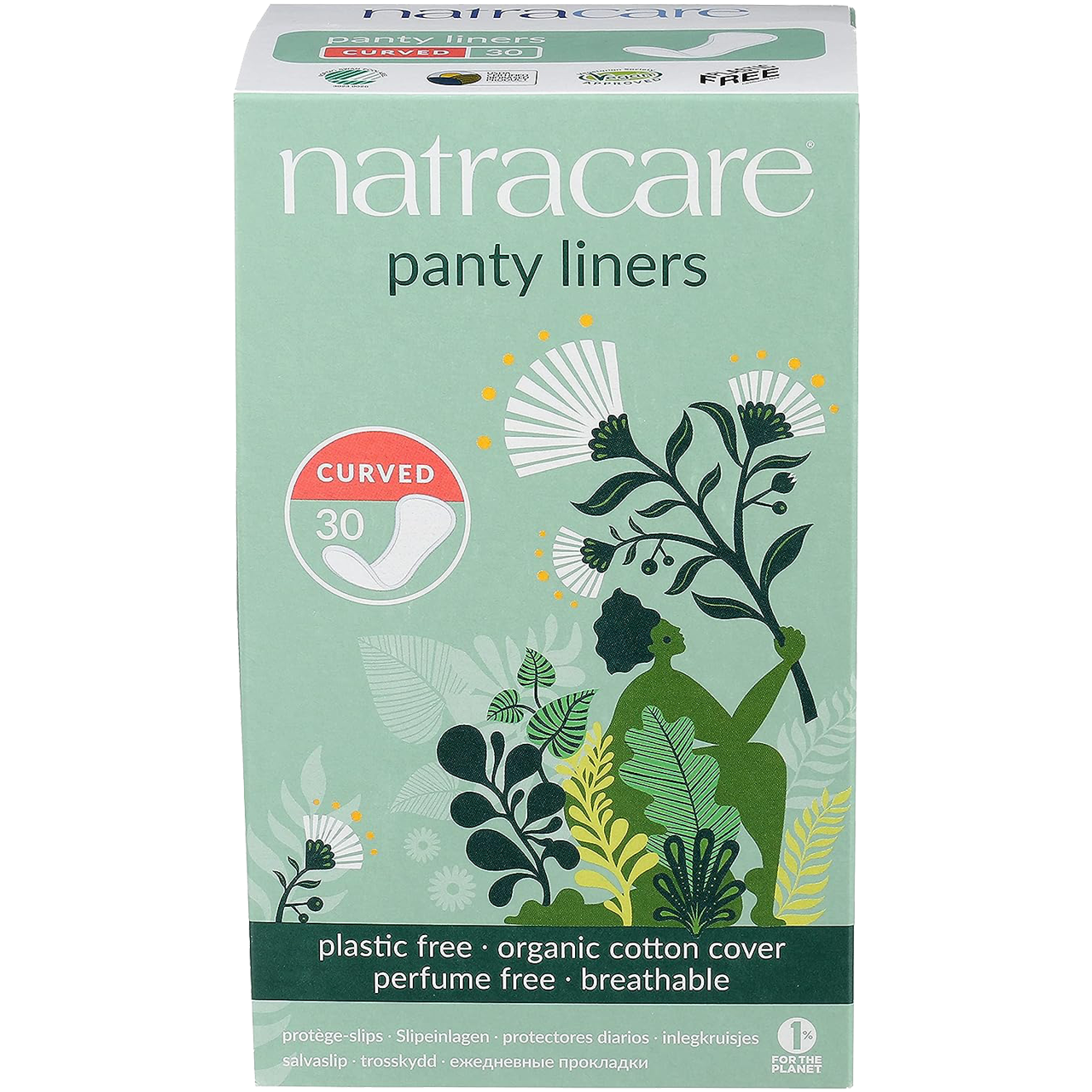 Natracare Panty Liners Curved Organic Cotton Cover