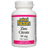 Natural Factors Zinc Citrate 50 mg Tablets - front of product