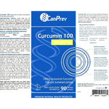 CanPrev Curcumin 100 Liposomal - product label