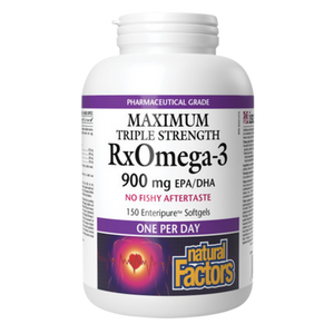 Natural Factors Maximum Triple Strength 900 mg RxOmega-3 | 150 Enteripure softgels Natural Factors Maximum Triple Strength 900 mg RxOmega-3 | 150 Enteripure softgels