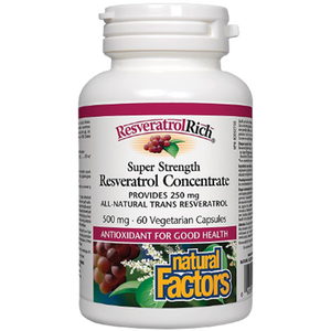 Natural Factors ResveratrolRich Super Strength Resveratrol Concentrate Capsules Natural Factors ResveratrolRich Super Strength Resveratrol Concentrate Capsules