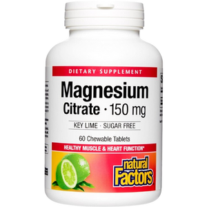 Natural Factors Magnesium Citrate 150mg Chewable Tablets Natural Factors Magnesium Citrate 150mg Chewable Tablets