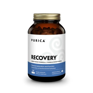 Purica Recovery Extra Strength Whole Body Health & Pain Relief Capsules front of bottle Purica Recovery Extra Strength Whole Body Health & Pain Relief Capsules front of bottle