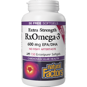 Natural Factors Extra Strength 600 mg RxOmega-3 | 150 Softgels Natural Factors Extra Strength 600 mg RxOmega-3 | 150 Softgels