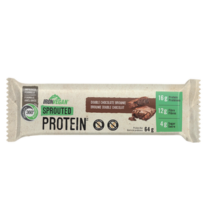Iron Vegan Sprouted Protein Double Chocolate Brownie Bar 64 grams Iron Vegan Sprouted Protein Double Chocolate Brownie Bar 64 grams