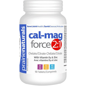 Prairie Naturals Cal-Mag Force 2:1 Tablets - front of bottle Prairie Naturals Cal-Mag Force 2:1 Tablets - front of bottle