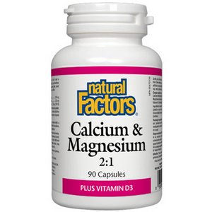 Natural Factors Calcium & Magnesium 2:1 Plus Vitamin D3 Capsules Natural Factors Calcium & Magnesium 2:1 Plus Vitamin D3 Capsules