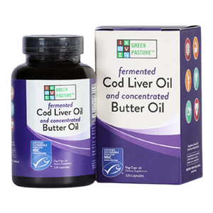 Green Pasture Fermented Cod Liver Oil and Concentrated Butter Oil | 120 Capsules Green Pasture Fermented Cod Liver Oil and Concentrated Butter Oil | 120 Capsules