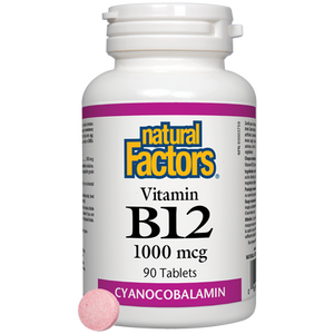 Natural Factors Vitamin B12 Cyanocobalamin | 90 Tablets Natural Factors Vitamin B12 Cyanocobalamin | 90 Tablets