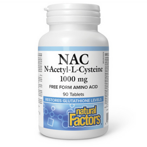 Natural Factors NAC N-Acetyl-L-Cysteine 1000mg Tablets - front label