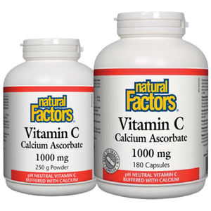 Natural Factors Vitamin C Calcium Ascorbate 1000 mg Capsules or Powder Natural Factors Vitamin C Calcium Ascorbate 1000 mg Capsules or Powder