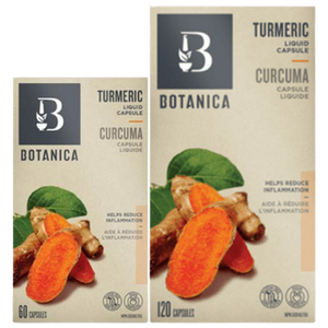 Botanica Turmeric Liquid Capsules - sizes