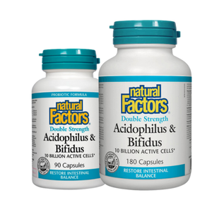 Natural Factors Double Strength Acidophilus & Bifidus Capsules Natural Factors Double Strength Acidophilus & Bifidus Capsules