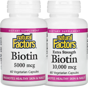 Natural Factors Biotin Healthy Skin & Nails Capsules - both strengths Natural Factors Biotin Healthy Skin & Nails Capsules - both strengths